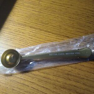 Gold tone Stainless Coffee/Tea bag Clip with Scoop
